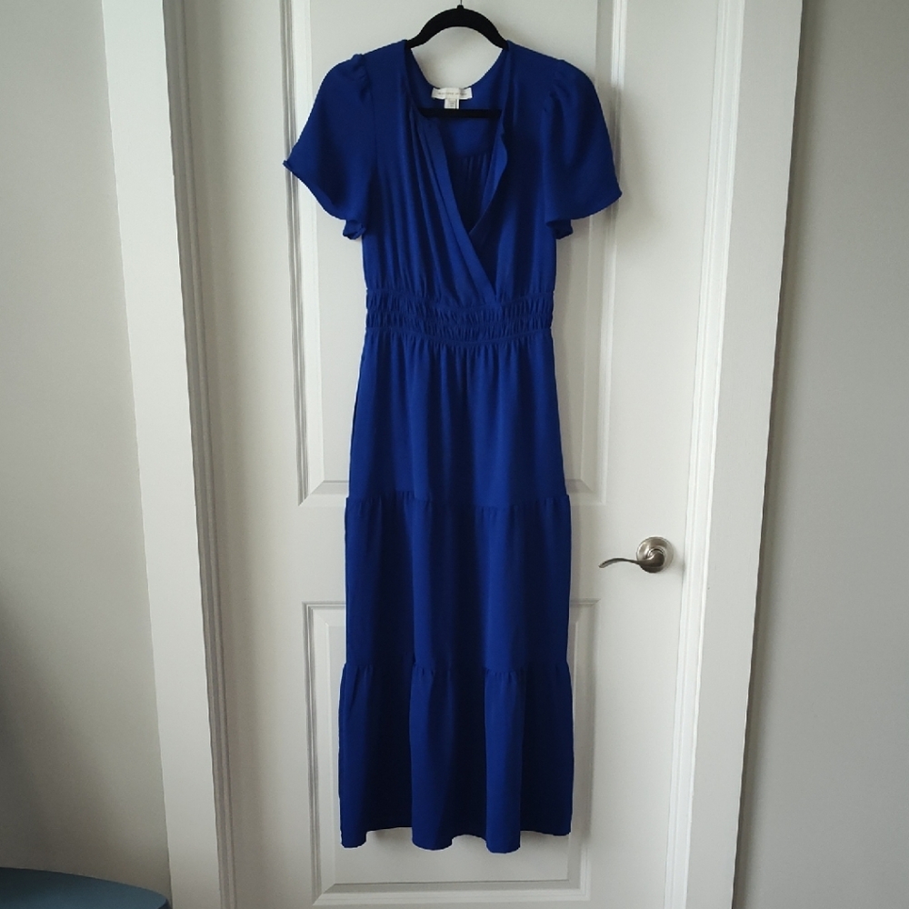 Chic Royal Blue Midi Dress